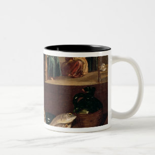 Kitchen Scene met Christus Tweekleurige Koffiemok