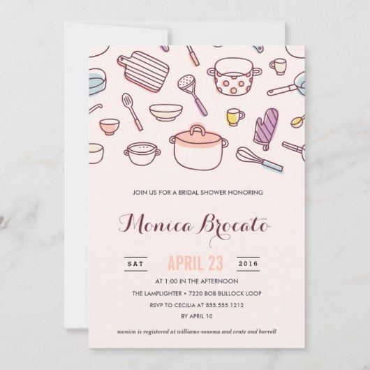 KITCHEN SHOWER-doucheuitnodiging voor steekpenning Kaart (Voorkant)