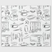Kitchen Sketch Cadeaupapier (Vlak)