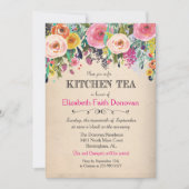Kitchen Tea Floral Aquarelle Invitation (Devant)