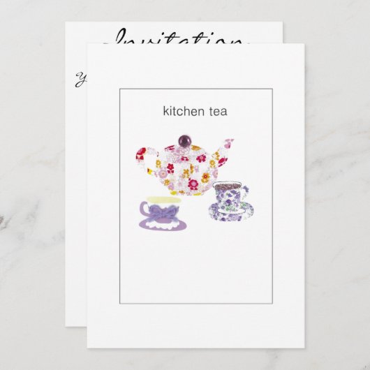 Kitchen Tea Uitnodiging (Voorkant / Achterkant)