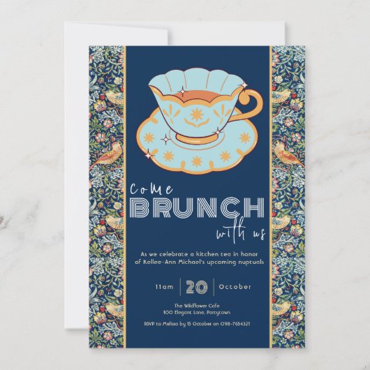 Kitchen Tea William Morris invitation style (Devant)
