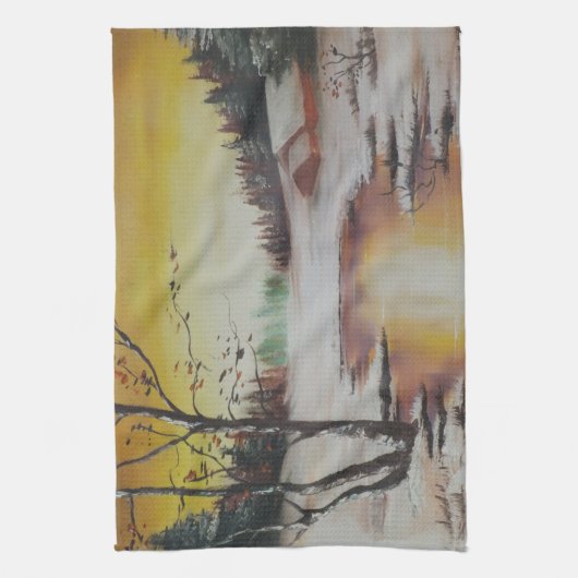 Kitchen Towel Ann Hayes Painting Winter Scene Theedoek (Verticaal)