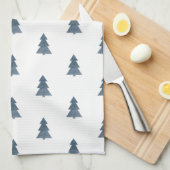 Kitchen Towel - Blue Christmas Trees Pattern Theedoek (Quarter Fold)