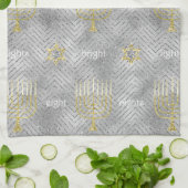 Kitchen Towel "Hanukkah Elegant Menorahs" Theedoek (Gevouwen)