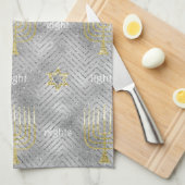 Kitchen Towel "Hanukkah Elegant Menorahs" Theedoek (Quarter Fold)