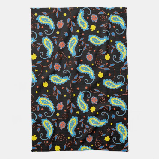 Kitchen Towel "Hanukkah Paisley Dreidel Towel" Theedoek (Verticaal)