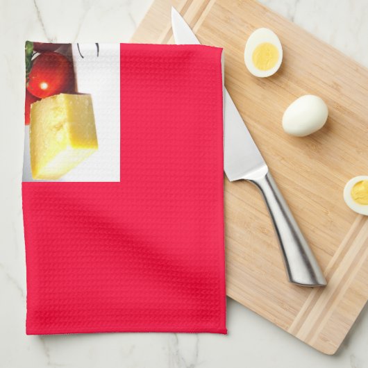 Kitchen towel in red theedoek (Quarter Fold)