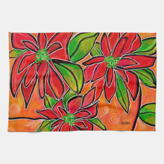  KITCHEN TOWEL met Poinsettia-ontwerp Theedoek