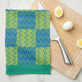 Kitchen Towel of Tea Towel Emerald, Blue Patchwork Theedoek (Quarter Fold)