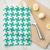 Kitchen Towel of Tea Towel Emerald Green Dogtooth Theedoek (Quarter Fold)