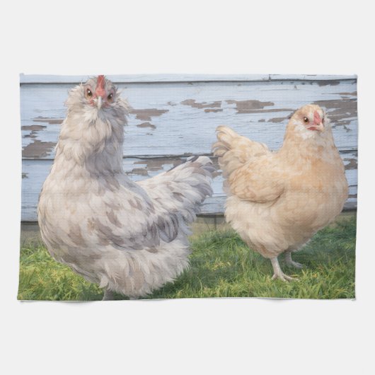 Kitchen Towel Two Chickens Farmhouse  Theedoek (Horizontaal)