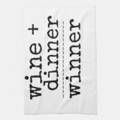 KITCHEN TOWEL WINE + DINNER WINNER FUNNY THEEDOEK (Verticaal)