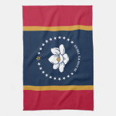 Kitchen towel with Flag of Mississippi State, USA Theedoek (Verticaal)