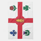 Kitchen towel with Flag of Montreal, Canada Theedoek (Verticaal)