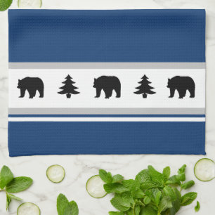 Kitchen Towel-Yellowstone Lodge 3 Beer en Bomen Theedoek