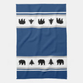 Kitchen Towel-Yellowstone Lodge 3 Beer en Bomen Theedoek (Verticaal)