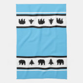 Kitchen Towel-Yellowstone Lodge 3 Beer en Bomen Theedoek (Verticaal)