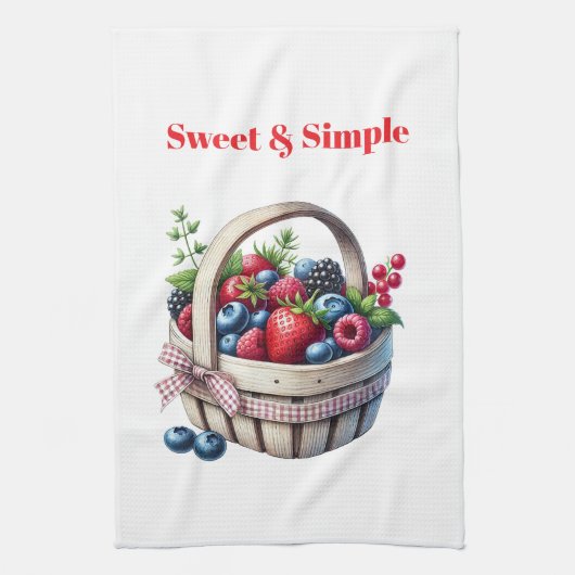 Kitchen Towels-Berry Basket Kitchen Towel Theedoek (Verticaal)