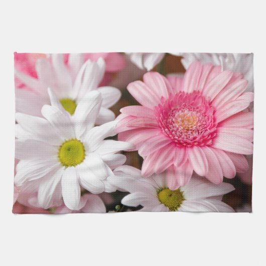 Kitchen Towels - Daisy Gerbera Flowers Theedoek (Horizontaal)