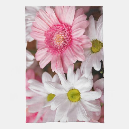 Kitchen Towels - Daisy Gerbera Flowers Theedoek (Verticaal)