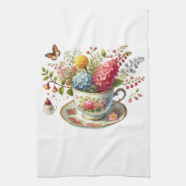 Kitchen Towels-Hello Spring Floral Kitchen Towels Theedoek