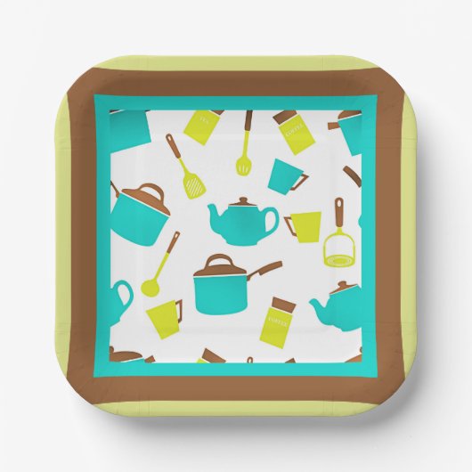 Kitchen Utensils pattern Papieren Bordje (Voorkant)