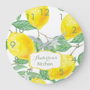Kitchen wall clock lemons name grote klok