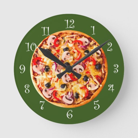 Kitchen Wall Clocks Pizza Theme Ronde Klok (Voorkant)