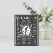 Kitchen Witchery Magic Knowledge Chart Briefkaart (Staand voorkant)