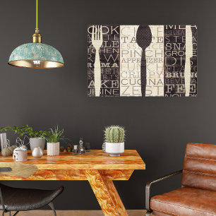 Kitchen Words Trio Canvas Afdruk