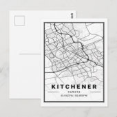Kitchener Ontario Canada Travel City Map Poster Briefkaart (Voorkant / Achterkant)