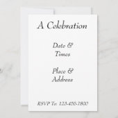 Kite en Windy Clouds Uitnodiging Sjabloon (Achterkant)