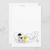 Kite en Windy Clouds Uitnodiging Sjabloon (Voorkant / Achterkant)