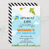 Kite field jour anniversaire invitation (Devant / Derrière)