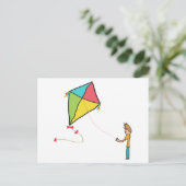 Kite Flying Briefkaart (Staand voorkant)