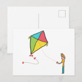 Kite Flying Briefkaart (Voorkant / Achterkant)