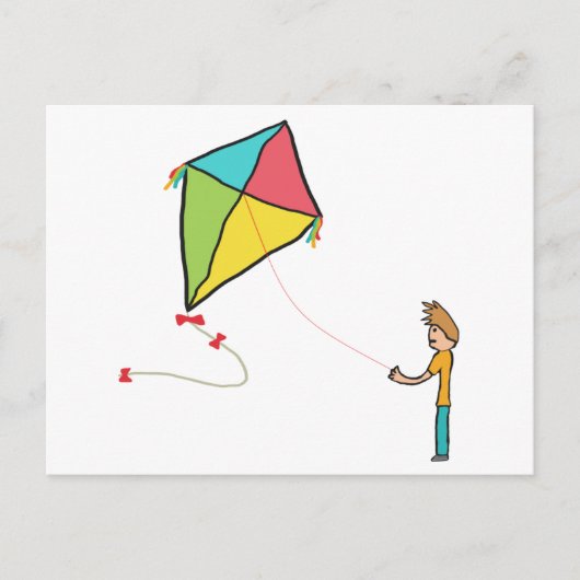 Kite Flying Briefkaart (Voorkant)