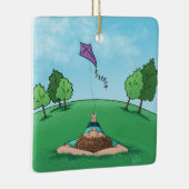Kite Flying Ceramic Ornament (Rechts)