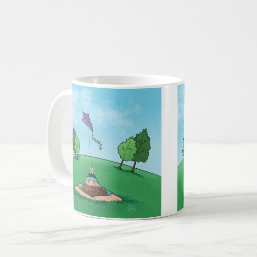 Kite Flying design Café Mug (Devant gauche)