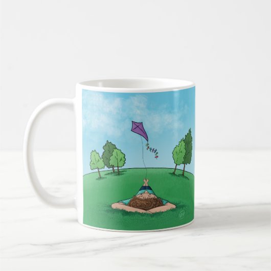 Kite Flying design Café Mug (Gauche)