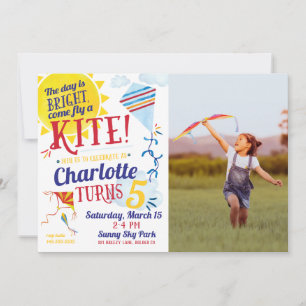 Kite Flying Invitation d'anniversaire