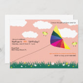 Kite Flying - Invitations Anniversaires de enfants (Devant / Derrière)