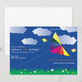 Kite Flying - Kinderuitnodigingen - 4 Kaart (Voorkant / Achterkant)