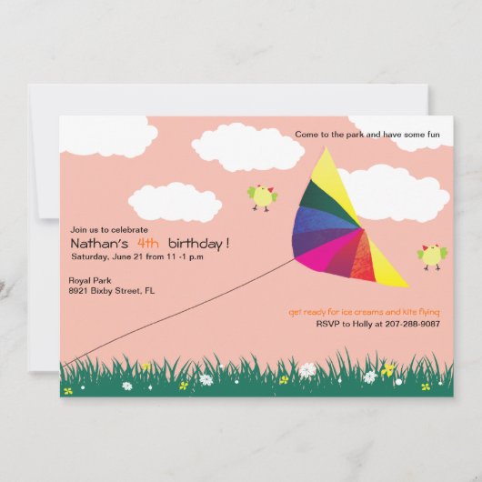 Kite Flying - Kinderuitnodigingen - 5 Kaart (Voorkant)