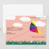 Kite Flying - Kinderuitnodigingen - 5 Kaart (Voorkant / Achterkant)