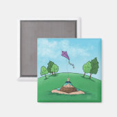 Kite Flying Magnet Magneet (Voorkant / Achterkant)