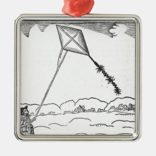 Kite Flying Metalen Ornament