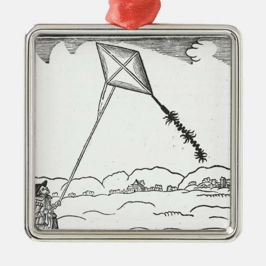 Kite Flying Metalen Ornament (Voorkant)