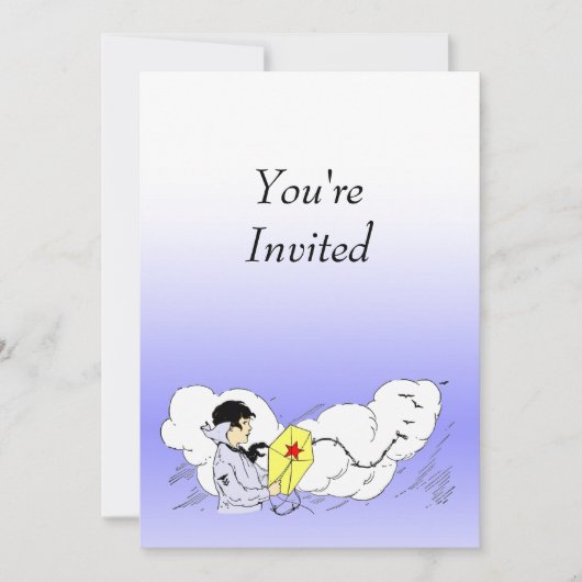 Kite Flying Party Custom Invitation Sjabloon Kaart (Voorkant)